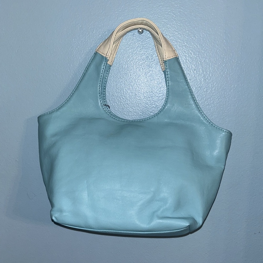 Vintage Cariloha Bamboo Blue and White flowered bamboo lined Mini handbag - Picture 8 of 10